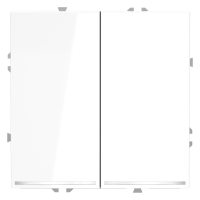 Выключатель встраиваемый VOLTUM S70 двухклавишный с подсветкой 10А, (белый глянцевый)