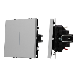 ARL NOBE Выключатель проходной 1 кл подсветка софт-тач никель SWT-MKP1-SFPL-L-IS (250V, 10A) (Arlight, -)