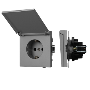 Механизм розетки влагозащищённый SCT-TENDO-MCP-PL-GR (230V, 16A) (Arlight, Графитовый)
