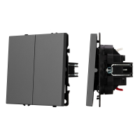 Механизм выключателя двухклавишный проходной SWT-NOBE-MKP2-SFPL-GR (230V, 10A) (Arlight, Серый базальт)