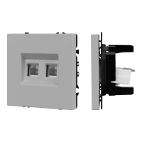 Механизм сдвоенной телефонной розетки SCT-NOBE-MTL2-SFPL-IS (RJ-11, 4C) (Arlight, Никель)
