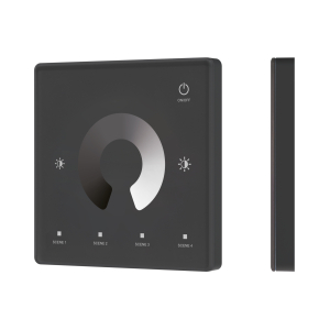 INTELLIGENT ARLIGHT Сенсорная панель SMART-RF-801-11-1G-4SC-DIM черный (3V, 2.4G) накладная (IARL, IP20 Пластик, 5 лет)