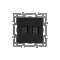 Механизм компьютерной розетки двойной SCT-MPC2-PL-BK (RJ-45, CAT6) (Arlight, -)