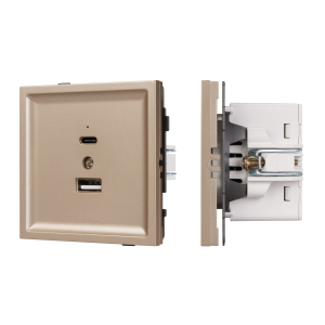 Механизм USB розетки SCT-TENDO-MUAC-PL-GD (5V, 3A, QC3) (Arlight, Песочный)