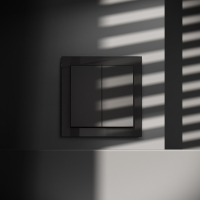 Выключатель встраиваемый VOLTUM S70 двухклавишный 10А, (черный матовый)