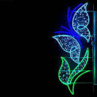 Светодиодная Консоль «Бабочка на ветке» 100 х 250 см, Разноцветная, 220В