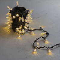 Гирлянда «Шишки» 10м Тепло-Белая 220В, 100 LED, Провод Черный Каучук, IP65