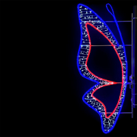 Светодиодная Консоль «Бабочка большая» 100 х 250 см, Разноцветная, 220В