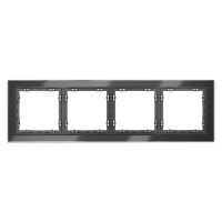 Рамка стеклянная VOLTUM S70 на 4 поста, (графит, стекло)