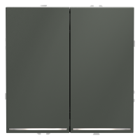 Проходной переключатель встраиваемый VOLTUM S70 двухклавишный с подсветкой 10А, (титан)