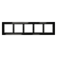 Рамка стеклянная VOLTUM S70 на 5 постов, (черный,стекло)