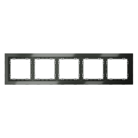 Рамка стеклянная VOLTUM S70 на 5 постов, (титан, стекло)