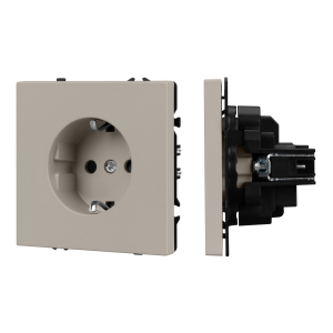 ARL NOBE Розетка зк со шторками софт-тач кашемир SCT-MEU-SFPL-CA (250V, 16A) (Arlight, -)