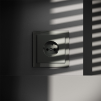 Розетка встраиваемая VOLTUM S70 с заземлением и защитными шторками, 16А, (титан)