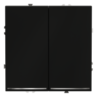 Проходной переключатель встраиваемый VOLTUM S70 двухклавишный с подсветкой 10А, (черный матовый)