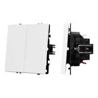 Механизм выключателя двухклавишный проходной SWT-NOBE-MKP2-SFPL-WH (230V, 10A) (Arlight, Белый кварц)