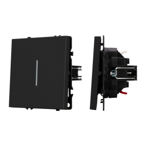 ARL NOBE Выключатель 1 кл подсветка софт-тач черный оникс SWT-MK01-SFPL-L-BK (250V, 10A) (Arlight, -)