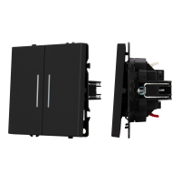 Механизм выключателя двухклавишный непроходной LED SWT-NOBE-MK02-SFPL-L-BK (230V, 10A) (Arlight, Черный оникс)