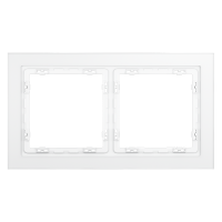 Рамка стеклянная VOLTUM S70 на 2 поста, (белый,матовый,стекло)