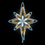 Светодиодная Макушка "Феерия" 100 см, Микс Белого и Тепло-Белого с Снежинкой, 220В