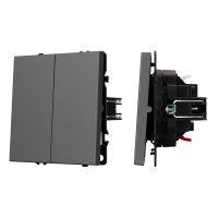 Механизм выключателя двухклавишный непроходной SWT-NOBE-MK02-SFPL-GR (230V, 10A) (Arlight, Серый базальт)