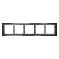 Рамка стеклянная VOLTUM S70 на 5 постов, (графит, стекло)