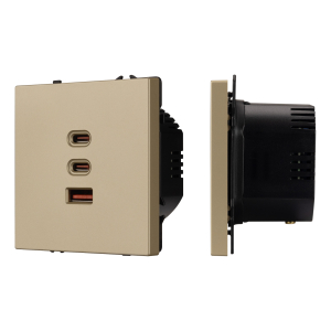 Механизм розетки с быстрой USB зарядкой SCT-NOBE-MUACC-SFPL-FC-GD (65W, QC3) (Arlight, -)