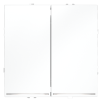 Проходной переключатель встраиваемый VOLTUM S70 двухклавишный с подсветкой 10А, (белый матовый)