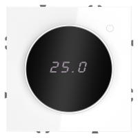 Терморегулятор электронный VOLTUM S70 с индикацией и датчиком, для теплого пола, (белый глянцевый)