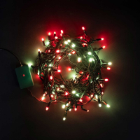 Гирлянда Нить с Колпачком 15м Разноцветная 220В, 100 LED, Провод Черный Каучук, IP65