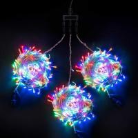 Комплект 3  Нити по 20м c Контроллером, 600 LED, Провод Прозрачный Силикон, IP65