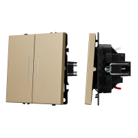 Механизм выключателя двухклавишный непроходной LED SWT-NOBE-MK02-SFPL-L-GD (230V, 10A) (Arlight, Золотой песок)