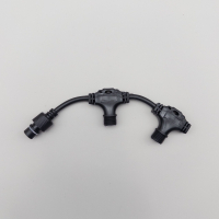 Разветвитель 2-х Лучевой для Бахромы, Занавесов и Нитей 220В без Возможности Управления, Провод Черный Каучук, IP65