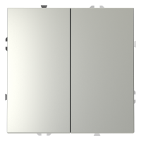 Проходной переключатель встраиваемый VOLTUM S70 двухклавишный 10А, (сталь)