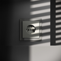 Розетка встраиваемая VOLTUM S70 с заземлением 16А, (сталь)