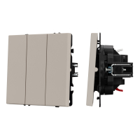 Механизм выключателя трехклавишный непроходной SWT-NOBE-MK03-SFPL-CA (230V, 10A) (Arlight, Кашемир)