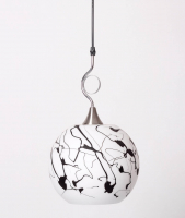 Светильник подвесной  HB4001 1*E27 d=250mm h=200mm. Цвет: white+black