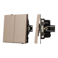 Механизм выключателя двухклавишный непроходной SWT-TENDO-MK02-PL-GD (230V, 10A) (Arlight, Песочный)