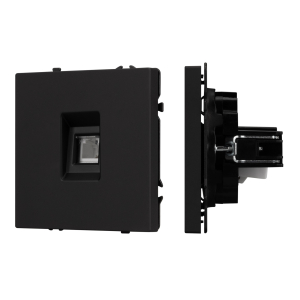 ARL NOBE Розетка телефонная софт-тач черный оникс SCT-MTL1-SFPL-BK (RJ-11, 4C) (Arlight, -)