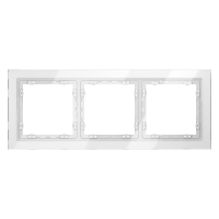 Рамка стеклянная VOLTUM S70 на 3 поста, (белый, стекло)