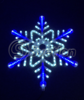 Новогодний мотив "Снежинка" D6031W/Blue LED бело-синий