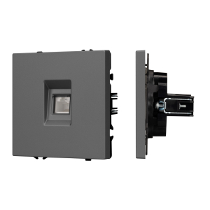 ARL NOBE Розетка телефонная софт-тач серый базальт SCT-MTL1-SFPL-GR (RJ-11, 4C) (Arlight, -)