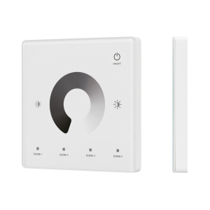 INTELLIGENT ARLIGHT Сенсорная панель SMART-RF-801-11-1G-4SC-DIM белый (3V, 2.4G) накладная (IARL, IP20 Пластик, 5 лет)