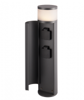 Садовая розетка с подсветкой G3113-465 220V, Max.4000W, IP44 100*480мм. Цвет черный