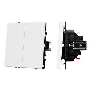 Механизм звонкового выключателя двухклавишный SWT-NOBE-MKR2-SFPL-WH (230V, 10A) (Arlight, Белый кварц)