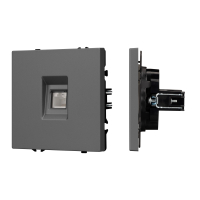 Механизм телефонной розетки SCT-NOBE-MTL1-SFPL-GR (RJ-11, 4C) (Arlight, Серый базальт)