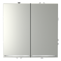 Проходной переключатель встраиваемый VOLTUM S70 двухклавишный с подсветкой 10А, (сталь)