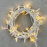 Светодиодная Нить десяти метровая, теплый белый, цвет свечения, напряжение 220V, 75 диодов, ТИП Провода Каучук, Цвет Белый, IP65.