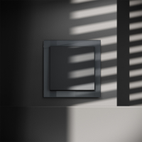 Выключатель встраиваемый VOLTUM S70 одноклавишный 10А, (графит)