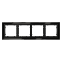Рамка стеклянная VOLTUM S70 на 4 поста, (черный,стекло)